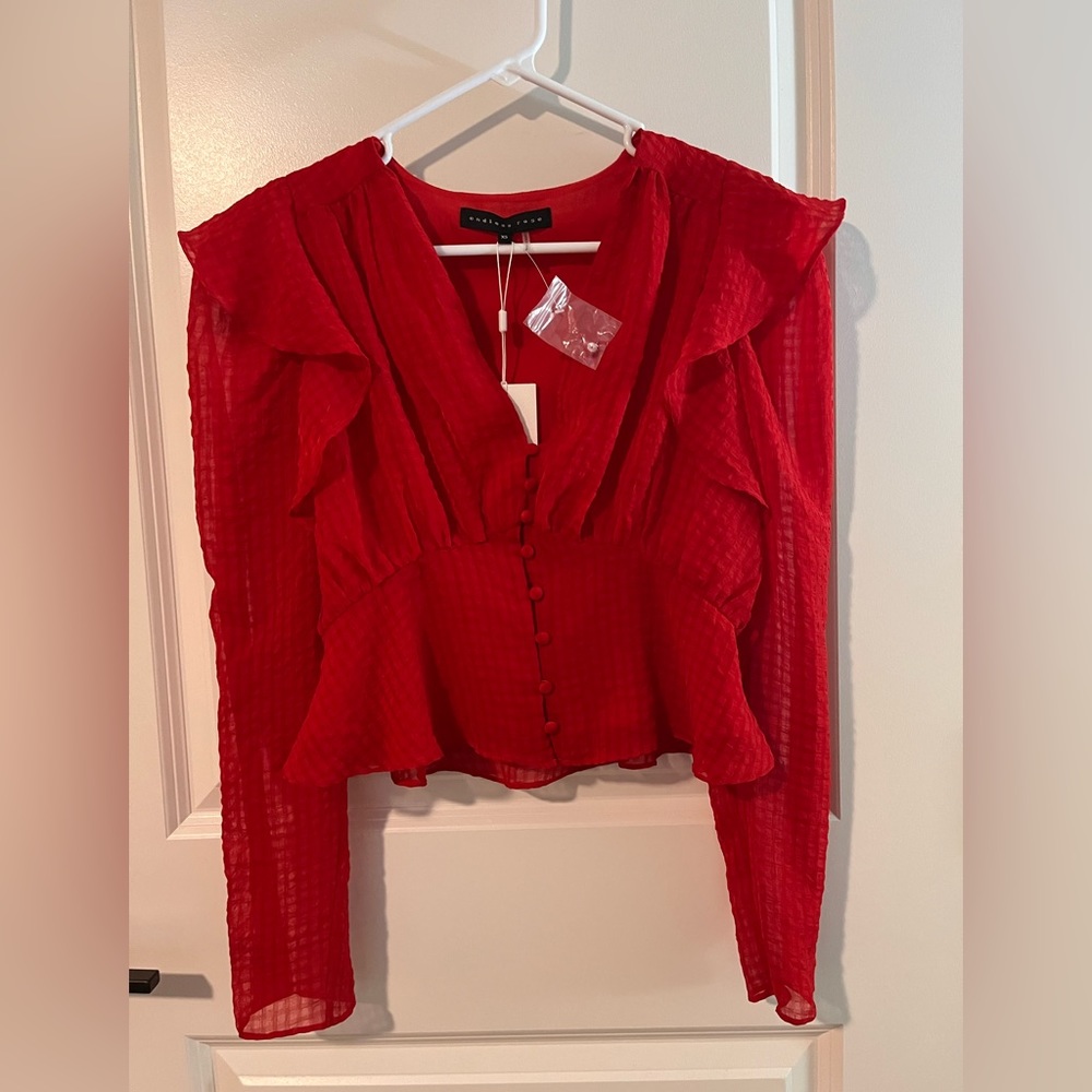 Red Vicki dolls size XS long sleeve